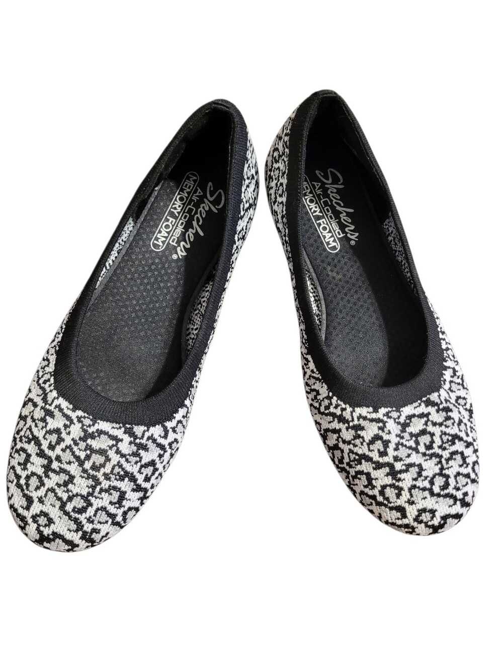 Skechers Cleo Ballet Flats Wmn 9 Abstract Animal Print Air Cooled Memory Foam
